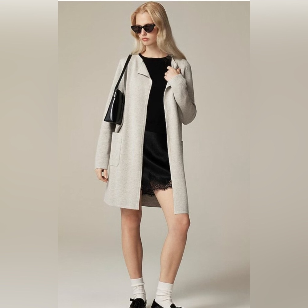 J Crew collarless Juliette sweater jacket XXS